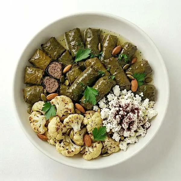 Vine Leaf Meat Kofta with Sumac Feta & Roasted Cauliflower